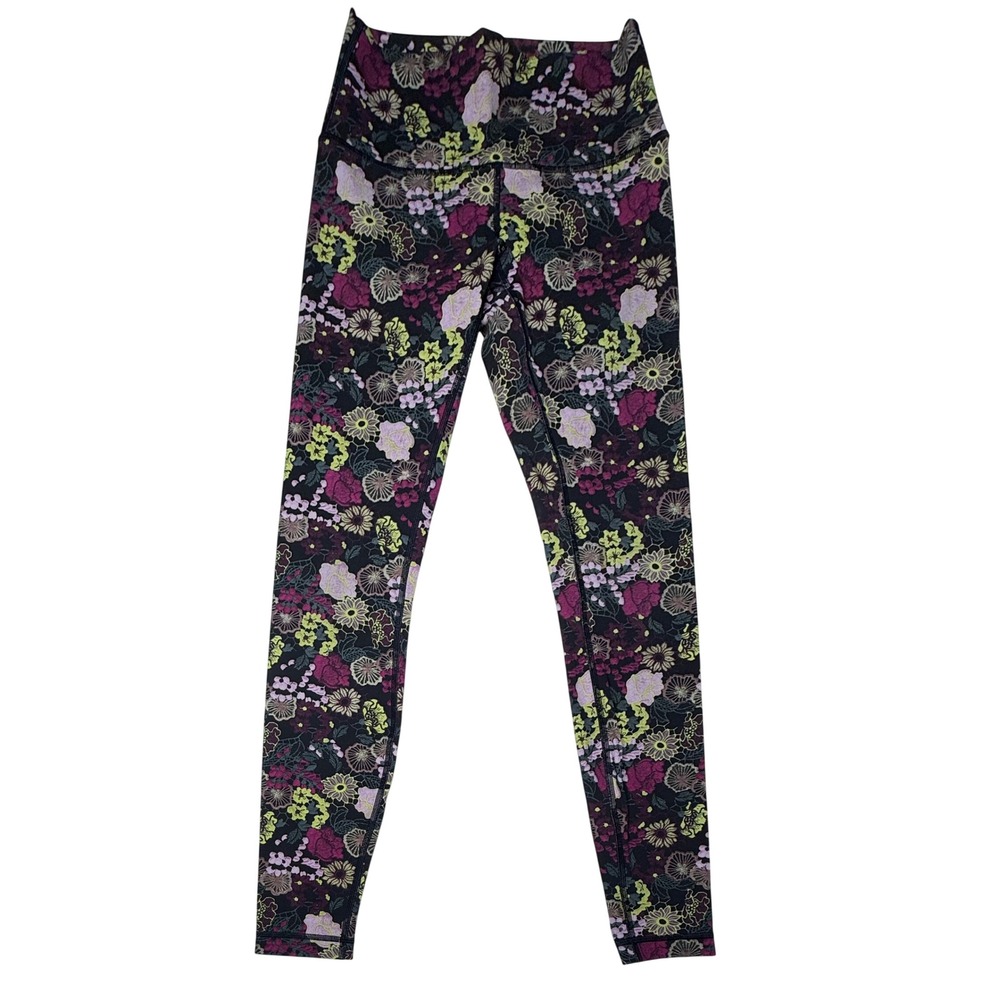 Lululemon Wunder Under High Rise Tights 28" Flower Multi Purple Floral Sz 4 T9